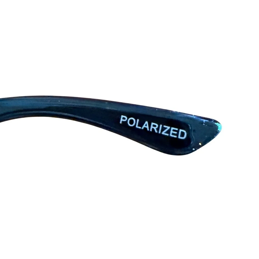 MS Polarized Cat Eye Sunglasses Black Green Lens CAT 3 Retro Eyewear